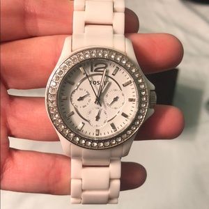 White fossil watch